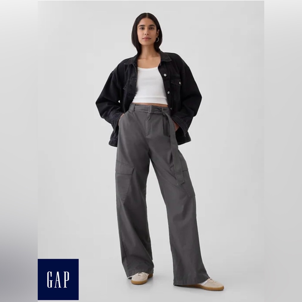 High Rise Cargo Baggy Trousers